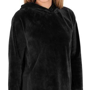 Member's Mark Women's Raglan Sleeve Side Split Plush Black Hoodie Sz XS NWT